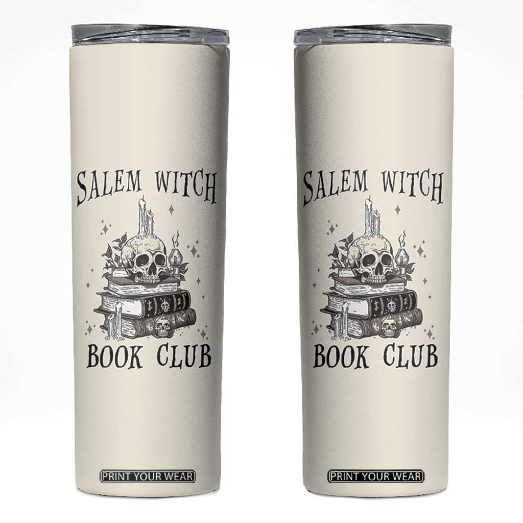 Salem Book Club Skinny Tumbler Retro Witch Vibes Book Lovers TB10 Beige Print Your Wear