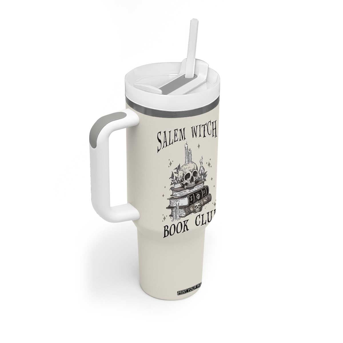 Salem Book Club Tumbler With Handle Retro Witch Vibes Book Lovers TB10 Print Your Wear