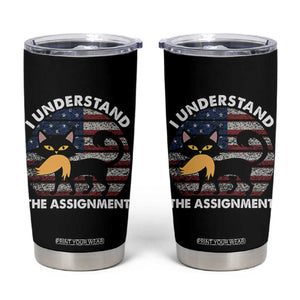 Subtle FDT Black Cat Meme Tumbler Cup I Understand The Assignment American Flag TB10 Black Print Your Wear