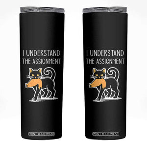 Subtle FDT Black Cat Meme Skinny Tumbler I Understand The Assignment TB10 Black Print Your Wear