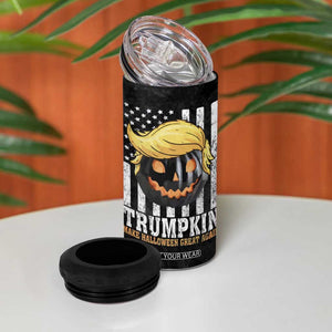 Halloween Trumpkin 4 in 1 Can Cooler Tumbler President Donald Trump 2024 Make Halloween Great Again US Flag TB10 Print Your Wear