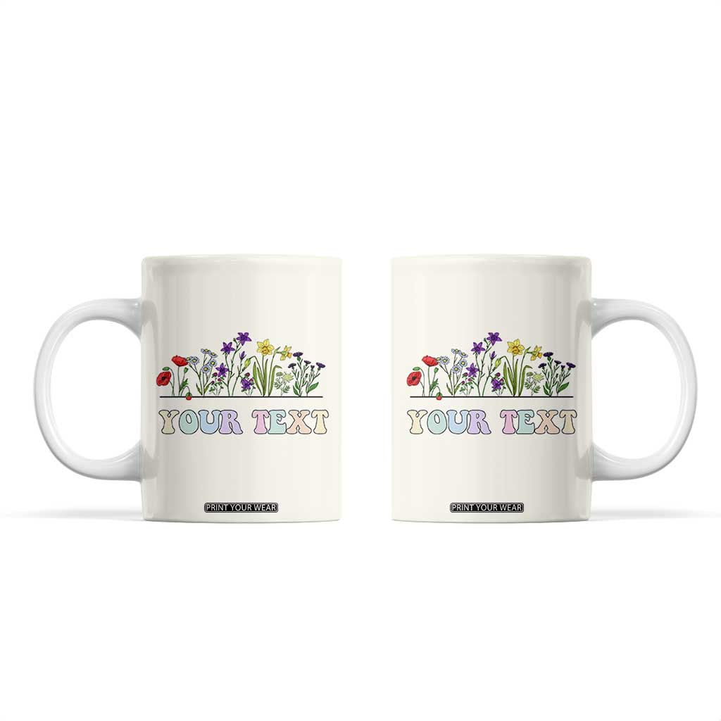 Personalized Wildflower Floral Coffee Mug Custom Name Birthday Gifts For Her Mothers Day TB10 Cream Print Your Wear