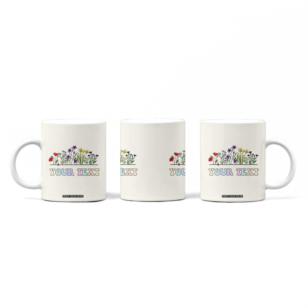 Personalized Wildflower Floral Coffee Mug Custom Name Birthday Gifts For Her Mothers Day TB10 Print Your Wear