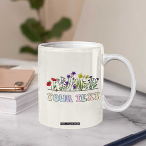 Personalized Wildflower Floral Coffee Mug Custom Name Birthday Gifts For Her Mothers Day TB10 Print Your Wear