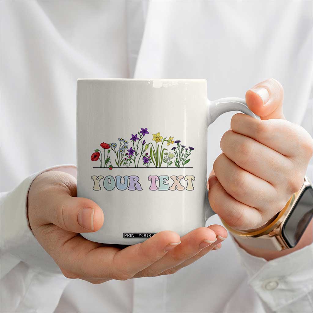 Personalized Wildflower Floral Coffee Mug Custom Name Birthday Gifts For Her Mothers Day TB10 Print Your Wear