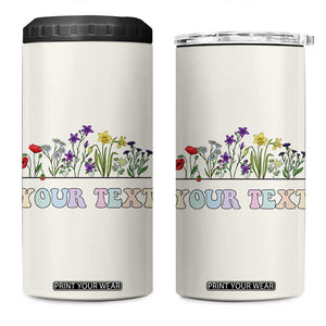 Personalized Wildflower Floral 4 in 1 Can Cooler Tumbler Custom Name Birthday Gifts For Her Mothers Day TB10 One Size: 16 oz Cream Print Your Wear