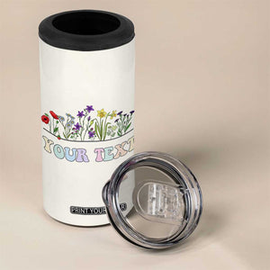 Personalized Wildflower Floral 4 in 1 Can Cooler Tumbler Custom Name Birthday Gifts For Her Mothers Day TB10 Print Your Wear