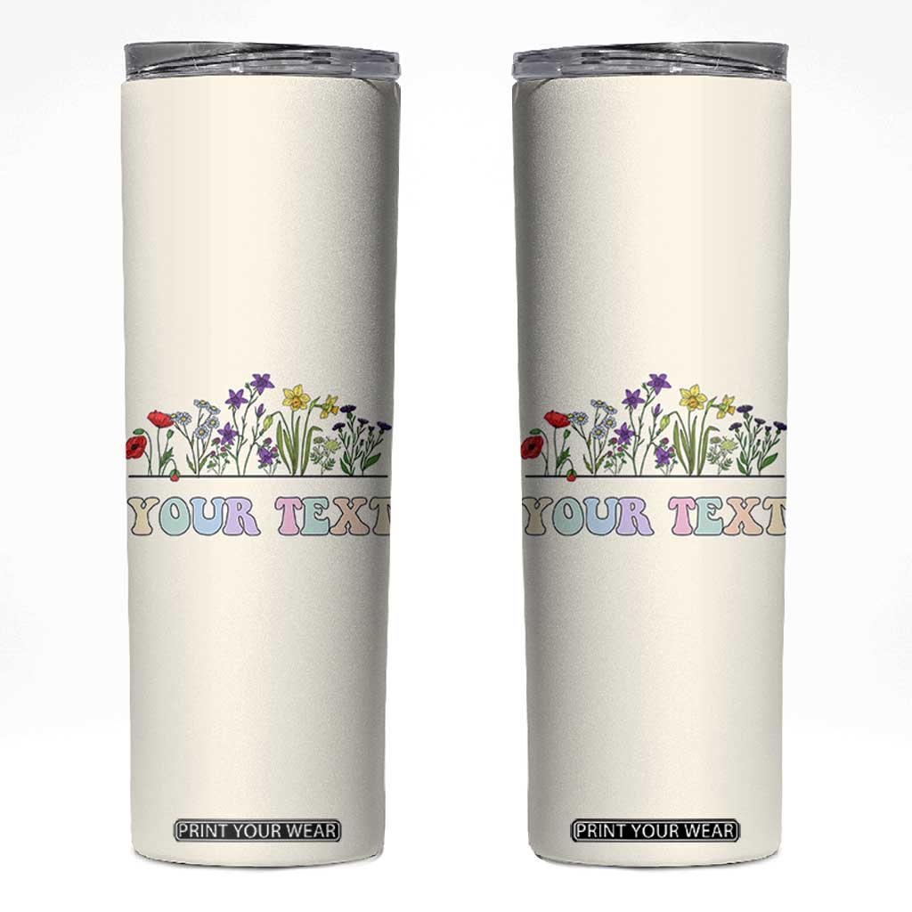 Personalized Wildflower Floral Skinny Tumbler Custom Name Birthday Gifts For Her Mothers Day TB10 Cream Print Your Wear