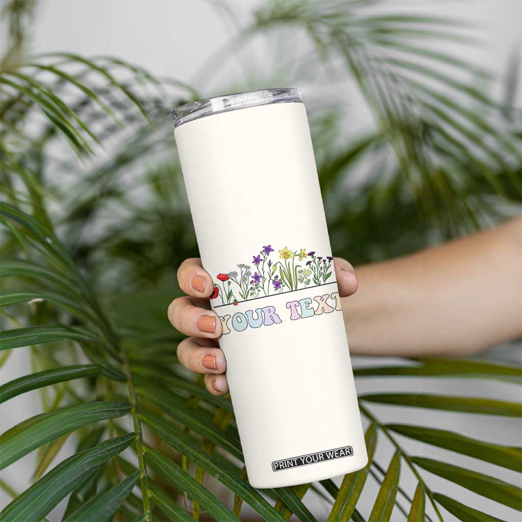 Personalized Wildflower Floral Skinny Tumbler Custom Name Birthday Gifts For Her Mothers Day TB10 Print Your Wear