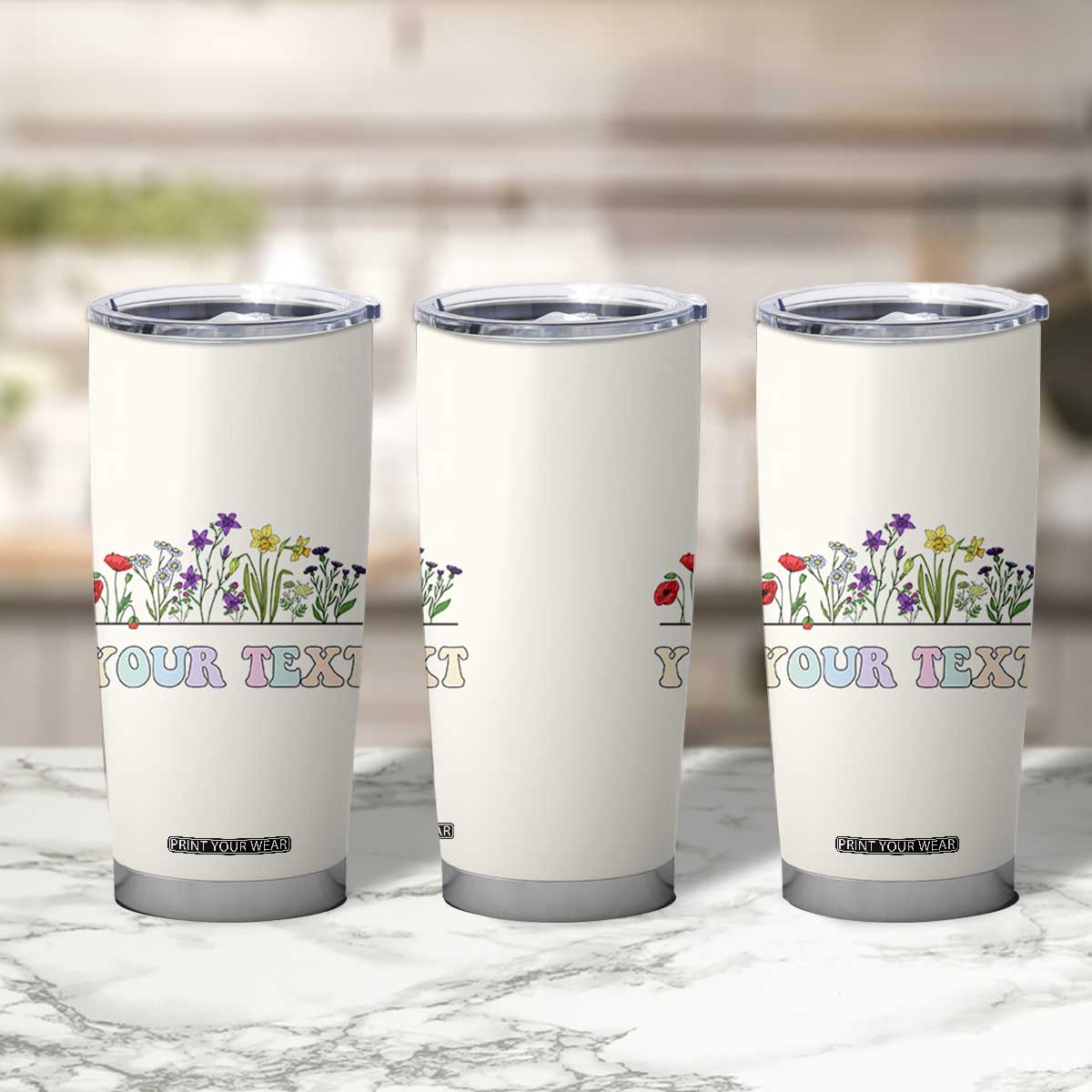 Personalized Wildflower Floral Tumbler Cup Custom Name Birthday Gifts For Her Mothers Day TB10 Print Your Wear