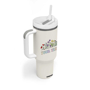 Personalized Wildflower Floral Tumbler With Handle Custom Name Birthday Gifts For Her Mothers Day TB10 Print Your Wear