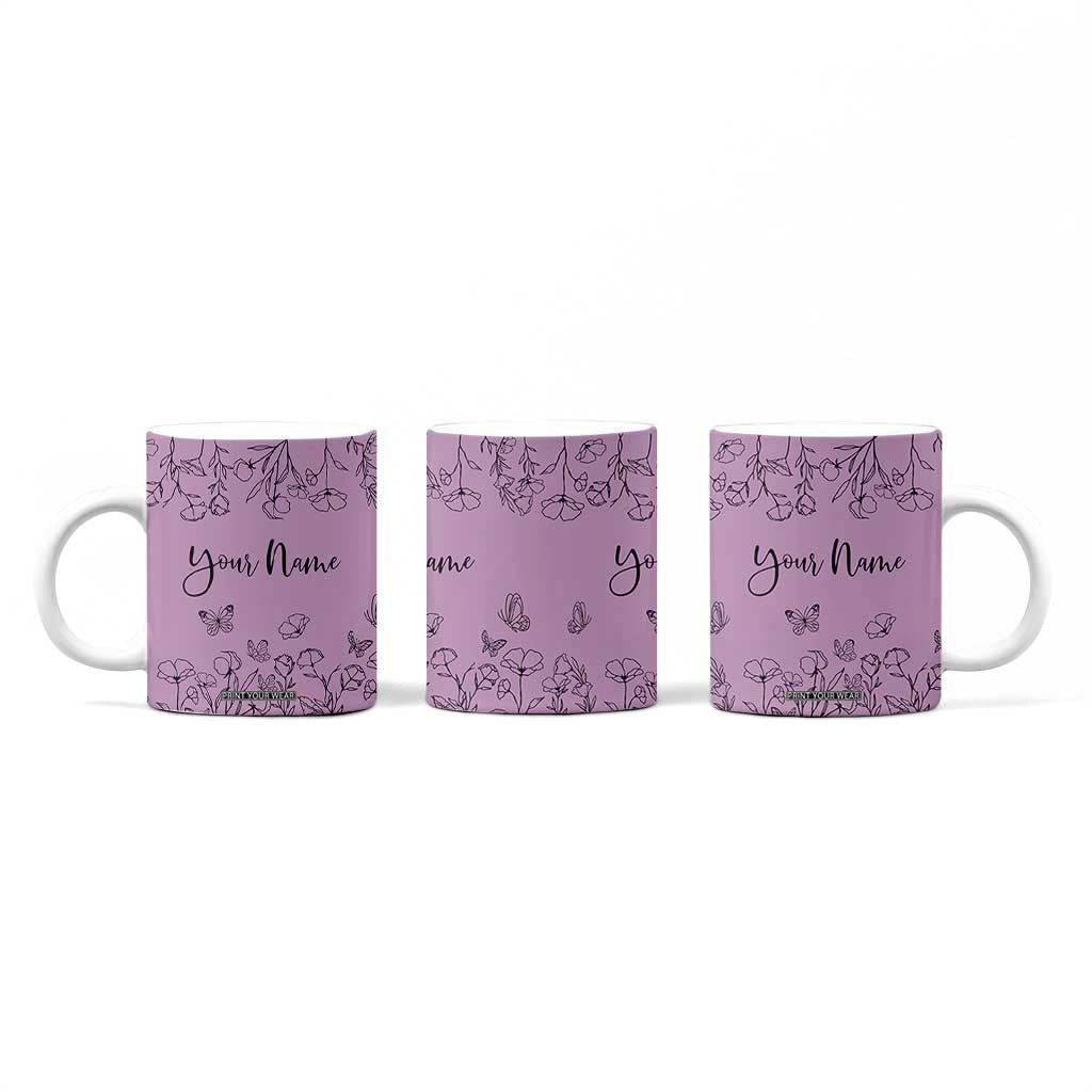 Personalized Wildflower Floral Coffee Mug Custom Name Gifts For Her Mothers Day Gift TB10 Print Your Wear