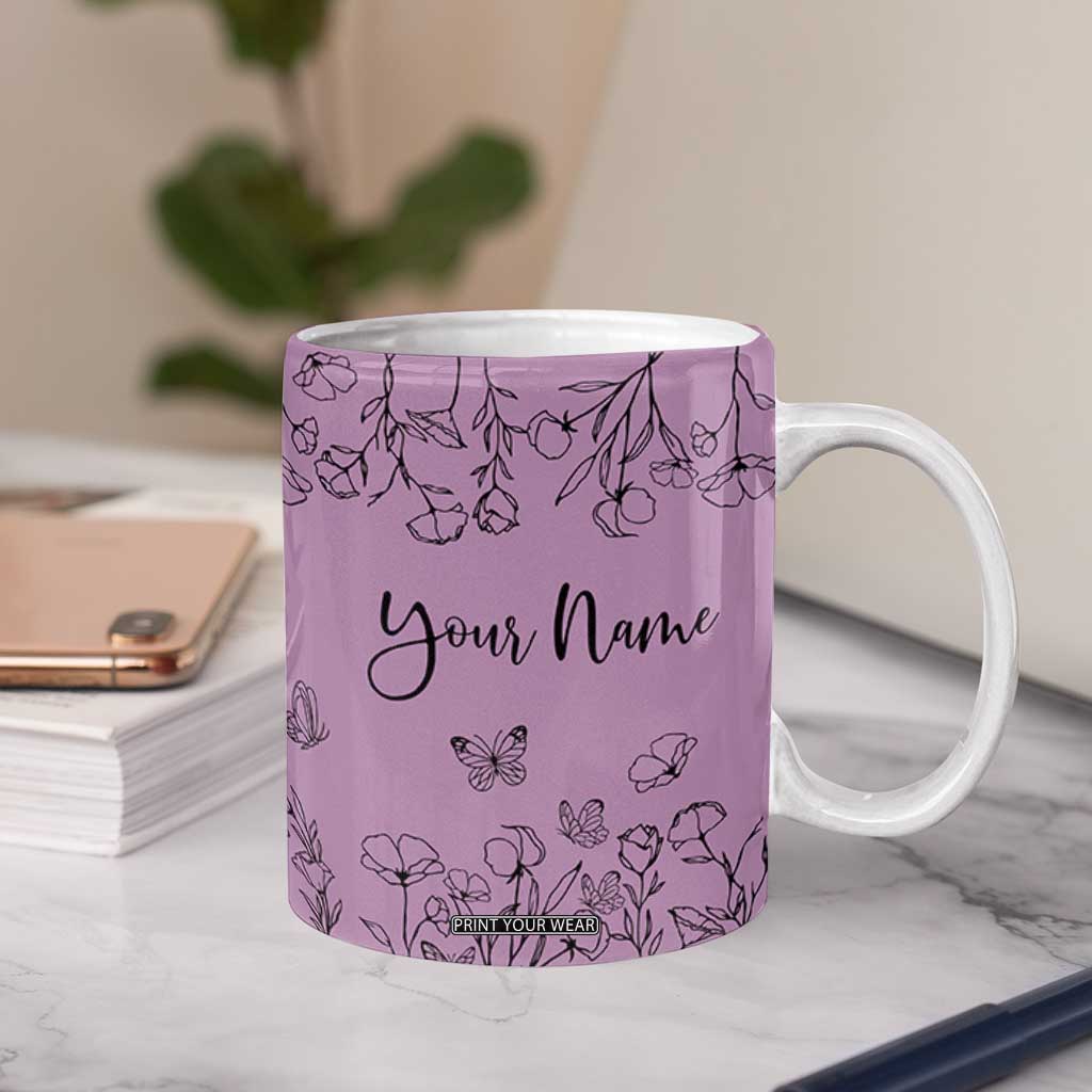 Personalized Wildflower Floral Coffee Mug Custom Name Gifts For Her Mothers Day Gift TB10 Print Your Wear