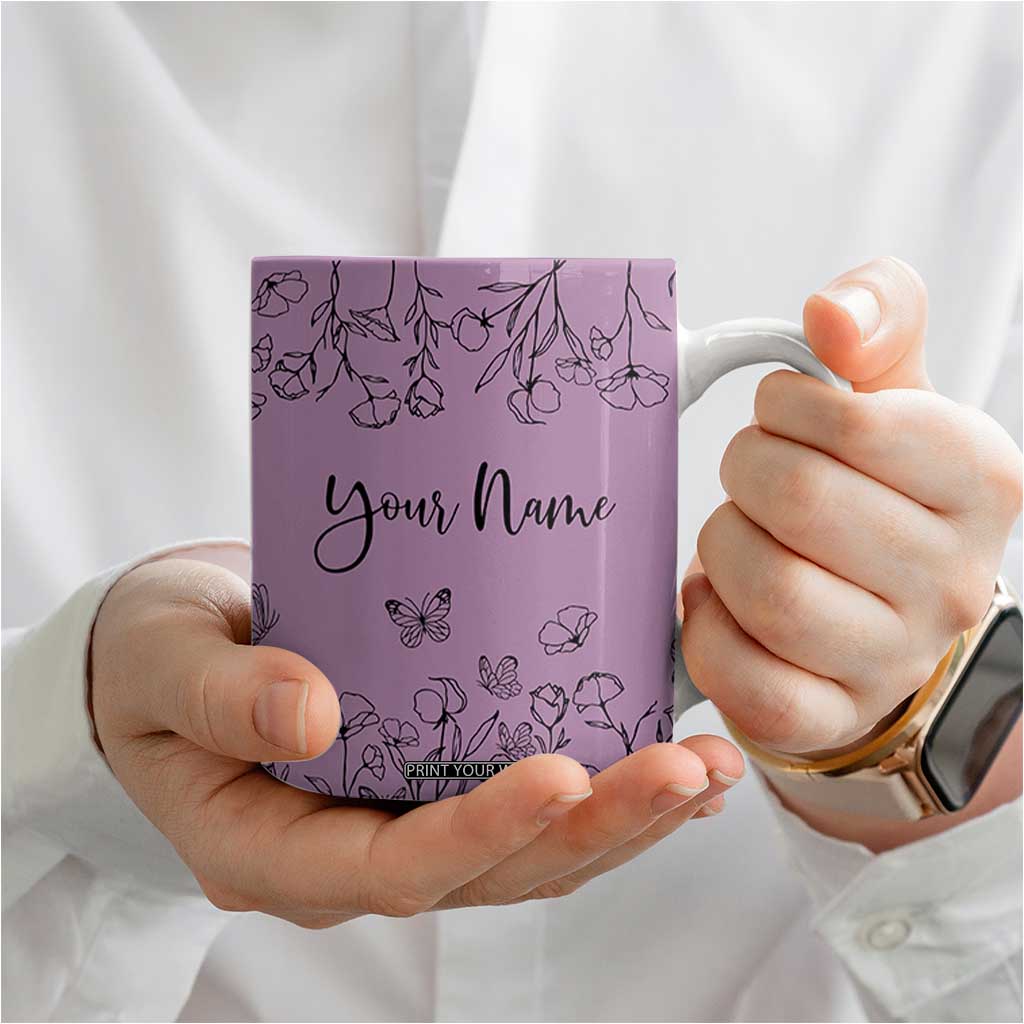 Personalized Wildflower Floral Coffee Mug Custom Name Gifts For Her Mothers Day Gift TB10 Print Your Wear
