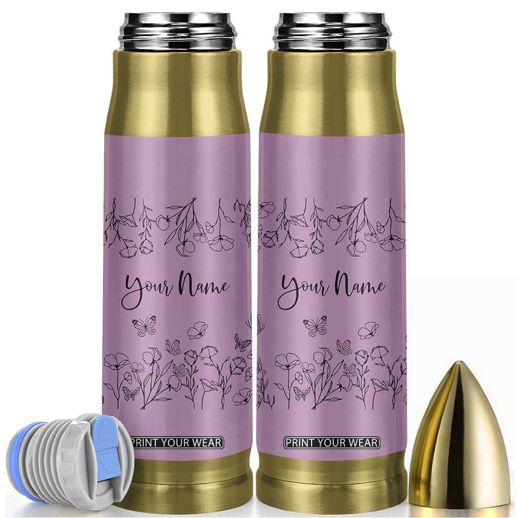 Personalized Wildflower Floral Bullet Tumbler Custom Name Gifts For Her Mothers Day Gift TB10 Purple Print Your Wear