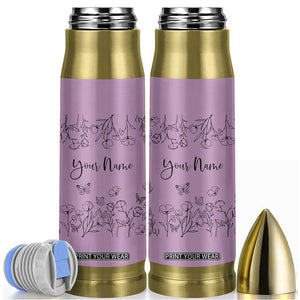 Personalized Wildflower Floral Bullet Tumbler Custom Name Gifts For Her Mothers Day Gift TB10 Purple Print Your Wear