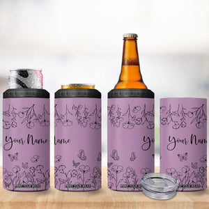 Personalized Wildflower Floral 4 in 1 Can Cooler Tumbler Custom Name Gifts For Her Mothers Day Gift TB10 Print Your Wear