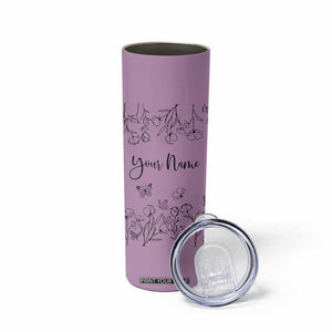 Personalized Wildflower Floral Skinny Tumbler Custom Name Gifts For Her Mothers Day Gift TB10 Print Your Wear