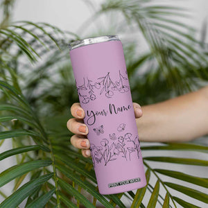 Personalized Wildflower Floral Skinny Tumbler Custom Name Gifts For Her Mothers Day Gift TB10 Print Your Wear