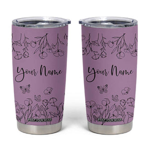 Personalized Wildflower Floral Tumbler Cup Custom Name Gifts For Her Mothers Day Gift TB10 Purple Print Your Wear
