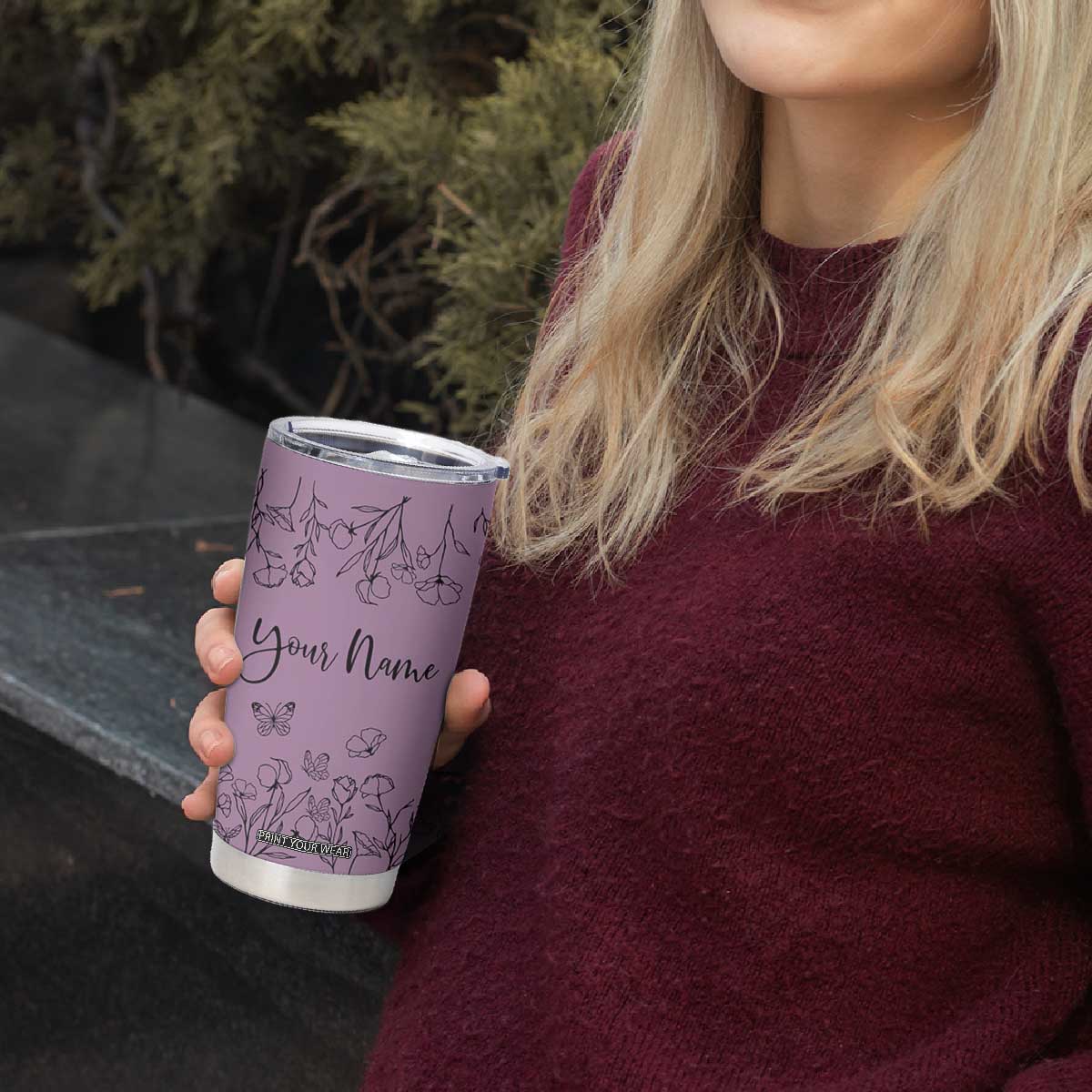 Personalized Wildflower Floral Tumbler Cup Custom Name Gifts For Her Mothers Day Gift TB10 Print Your Wear
