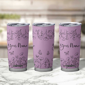 Personalized Wildflower Floral Tumbler Cup Custom Name Gifts For Her Mothers Day Gift TB10 Print Your Wear