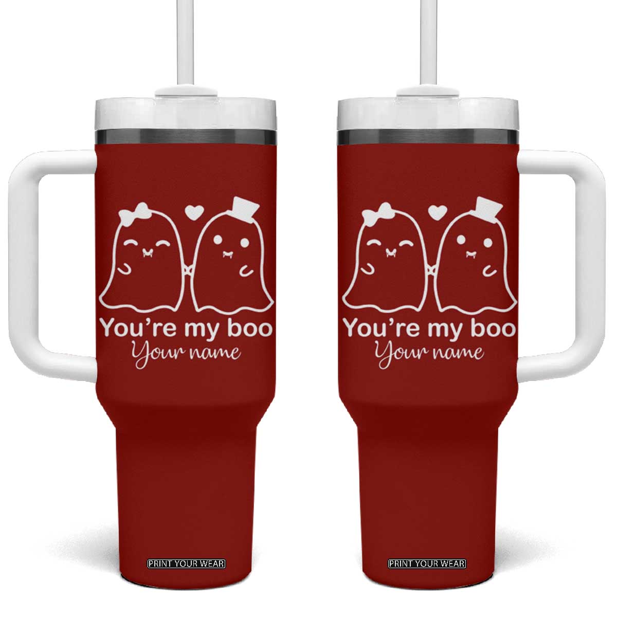 Personalized Gift For Her Tumbler With Handle You're My Boo Halloween Christmas Valentines Birthday Gifts TB10 One Size: 40 oz Red Print Your Wear