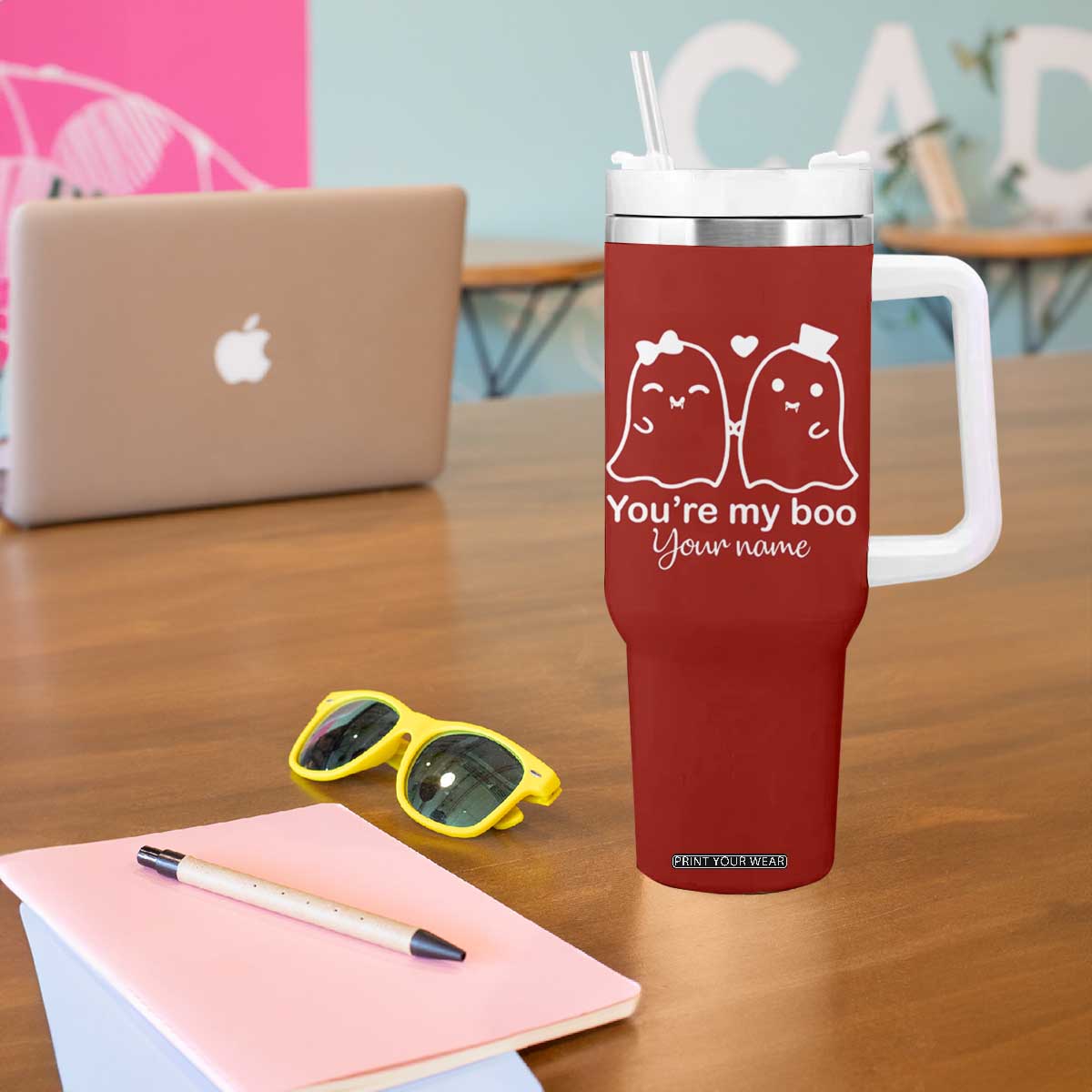 Personalized Gift For Her Tumbler With Handle You're My Boo Halloween Christmas Valentines Birthday Gifts TB10 Print Your Wear