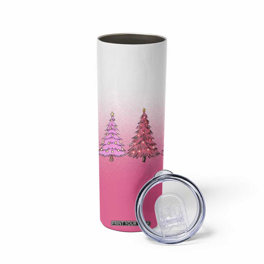 Pink Christmas Skinny Tumbler Xmas Trees Pinkmas Gift For Her TB10 Print Your Wear