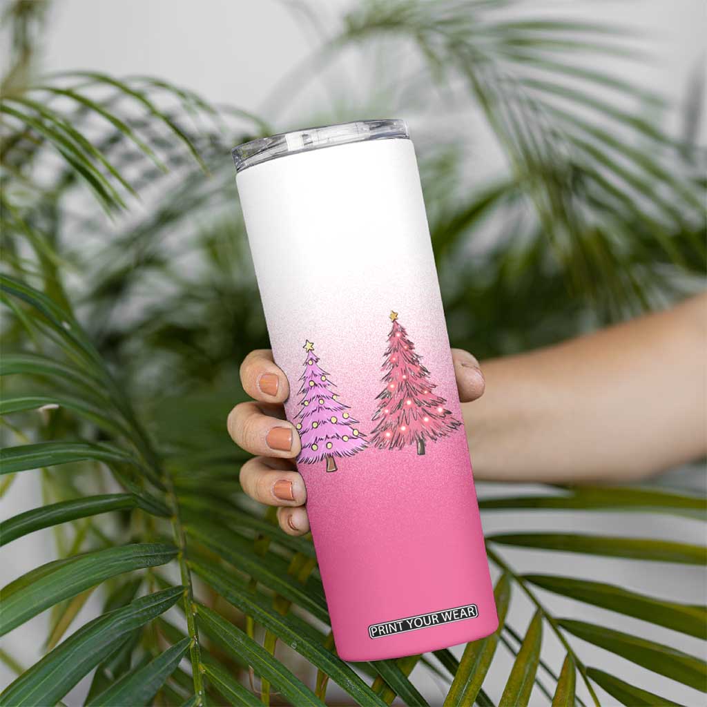 Pink Christmas Skinny Tumbler Xmas Trees Pinkmas Gift For Her TB10 Print Your Wear