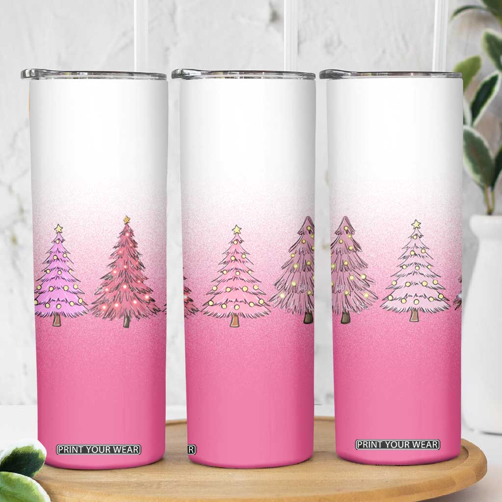 Pink Christmas Skinny Tumbler Xmas Trees Pinkmas Gift For Her TB10 Print Your Wear