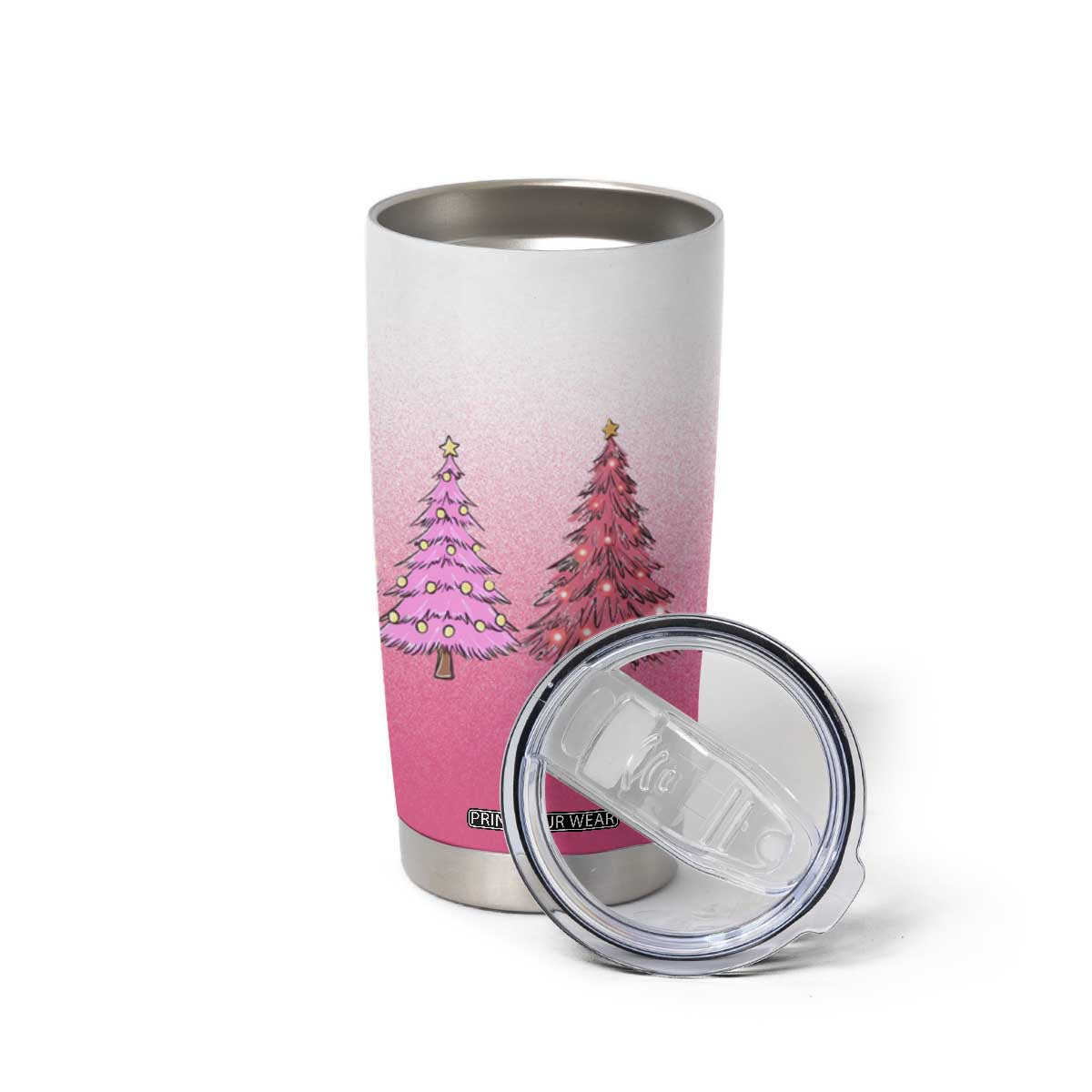 Pink Christmas Tumbler Cup Xmas Trees Pinkmas Gift For Her TB10 Print Your Wear