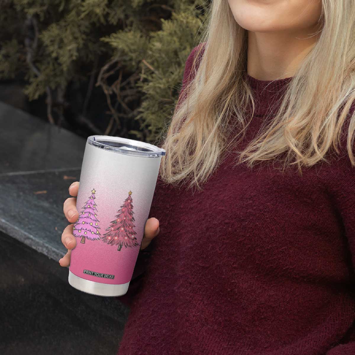 Pink Christmas Tumbler Cup Xmas Trees Pinkmas Gift For Her TB10 Print Your Wear