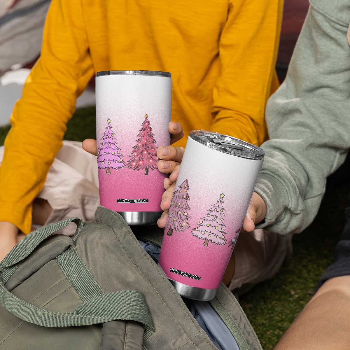 Pink Christmas Tumbler Cup Xmas Trees Pinkmas Gift For Her TB10 Print Your Wear
