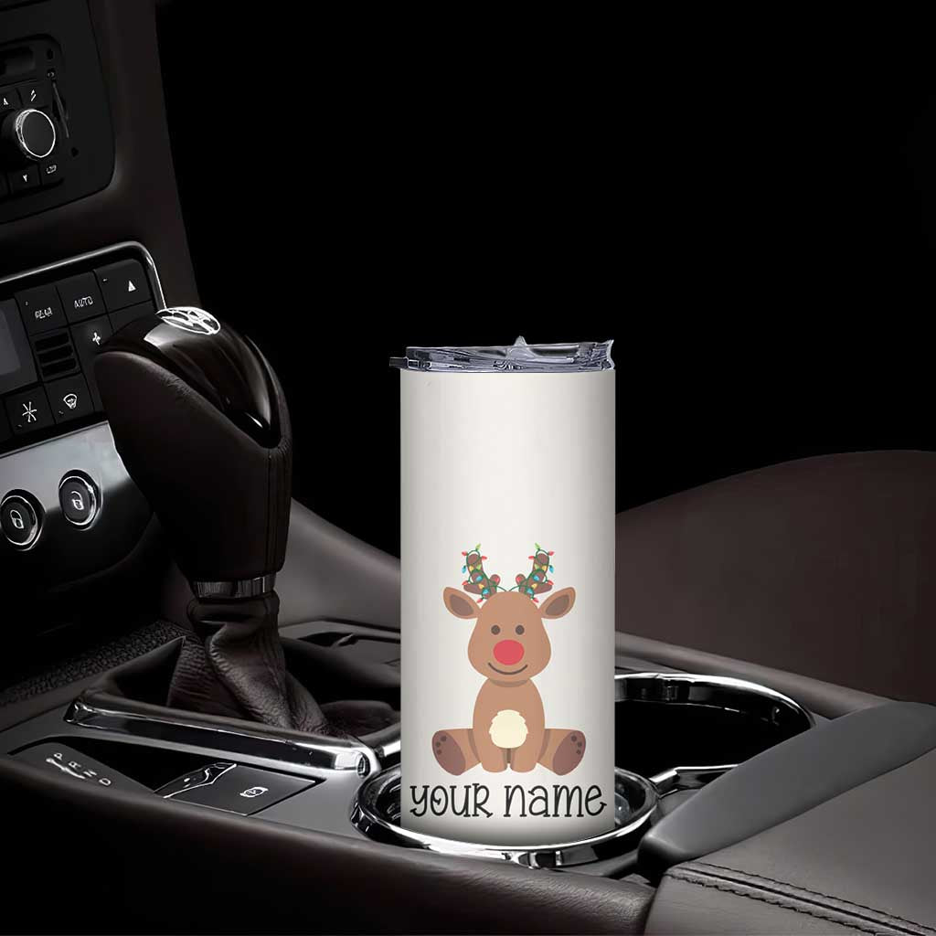Personalized Christmas Skinny Tumbler Reindeer Hot Chocolate Mug Xmas Gifts for Kids TB10 Print Your Wear