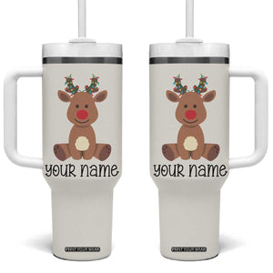 Personalized Christmas Tumbler With Handle Reindeer Hot Chocolate Mug Xmas Gifts for Kids TB10 One Size: 40 oz White Print Your Wear