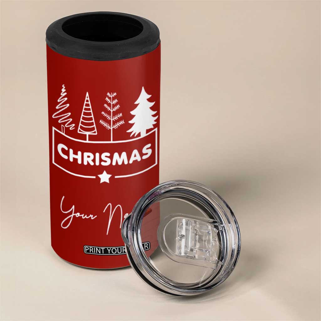 Personalized Christmas 4 in 1 Can Cooler Tumbler Custom Name Xmas Tree Gifts for Mom Her Coworkers TB10 Print Your Wear