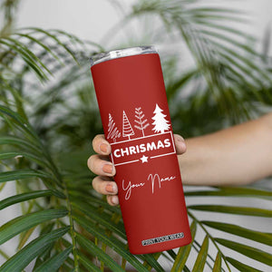 Personalized Christmas Skinny Tumbler Custom Name Xmas Tree Gifts for Mom Her Coworkers TB10 Print Your Wear