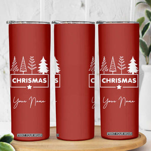 Personalized Christmas Skinny Tumbler Custom Name Xmas Tree Gifts for Mom Her Coworkers TB10 Print Your Wear