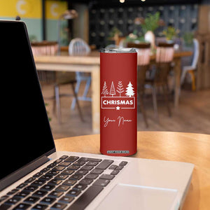 Personalized Christmas Skinny Tumbler Custom Name Xmas Tree Gifts for Mom Her Coworkers TB10 Print Your Wear