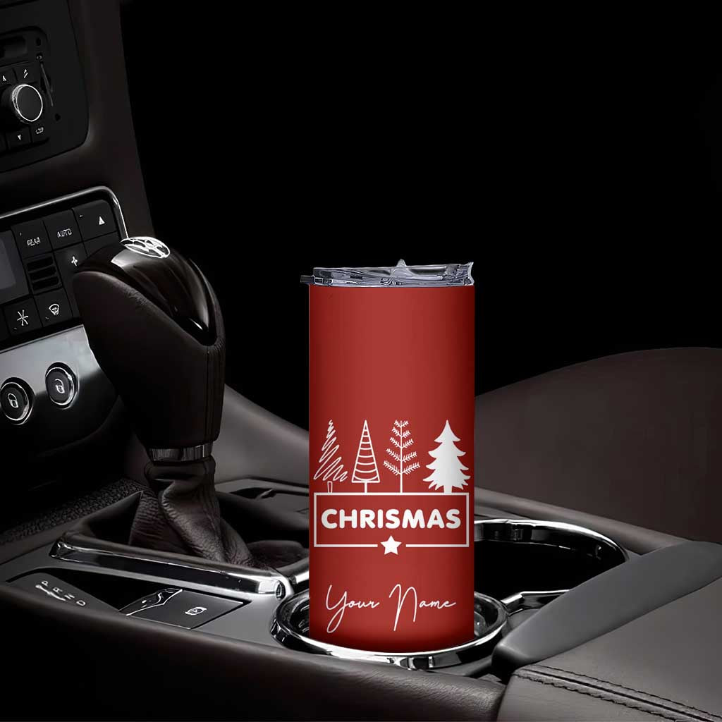 Personalized Christmas Skinny Tumbler Custom Name Xmas Tree Gifts for Mom Her Coworkers TB10 Print Your Wear
