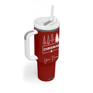 Personalized Christmas Tumbler With Handle Custom Name Xmas Tree Gifts for Mom Her Coworkers TB10 Print Your Wear