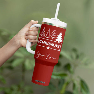 Personalized Christmas Tumbler With Handle Custom Name Xmas Tree Gifts for Mom Her Coworkers TB10 Print Your Wear