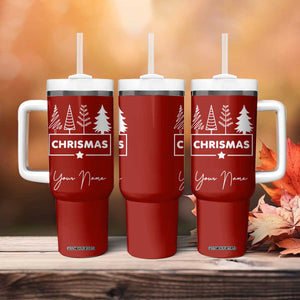 Personalized Christmas Tumbler With Handle Custom Name Xmas Tree Gifts for Mom Her Coworkers TB10 Print Your Wear