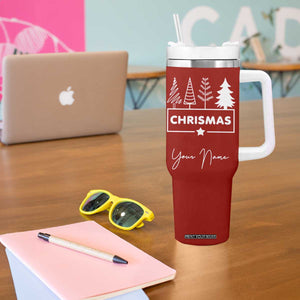 Personalized Christmas Tumbler With Handle Custom Name Xmas Tree Gifts for Mom Her Coworkers TB10 Print Your Wear
