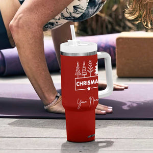 Personalized Christmas Tumbler With Handle Custom Name Xmas Tree Gifts for Mom Her Coworkers TB10 Print Your Wear