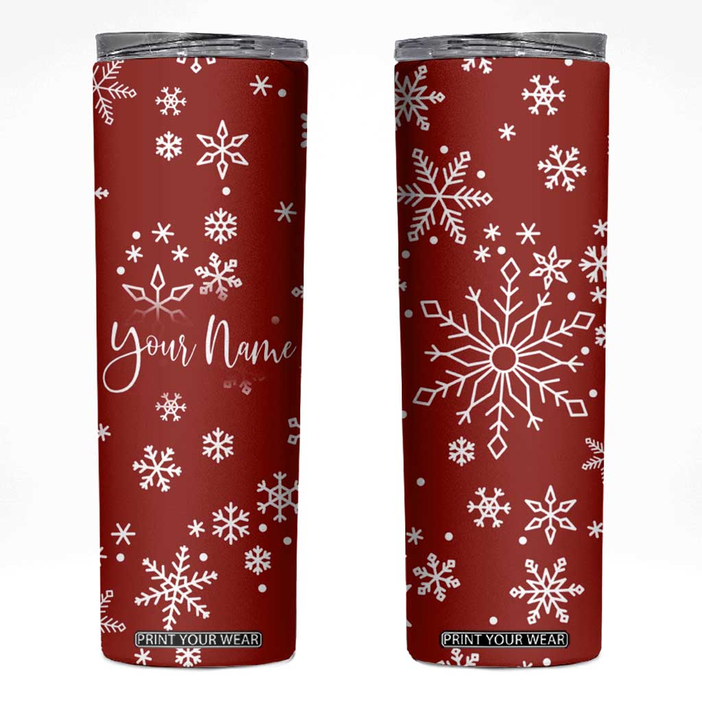 Personalized Christmas Skinny Tumbler Custom Name Xmas Gifts for Mom Her Coworkers TB10 Red Print Your Wear