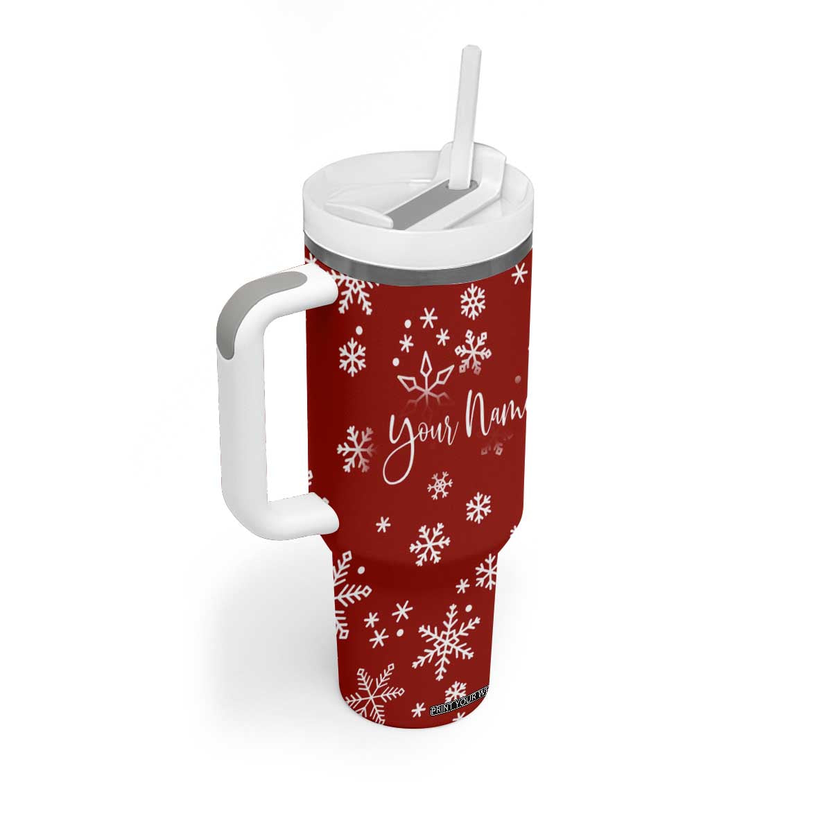 Personalized Christmas Tumbler With Handle Custom Name Xmas Gifts for Mom Her Coworkers TB10 Print Your Wear