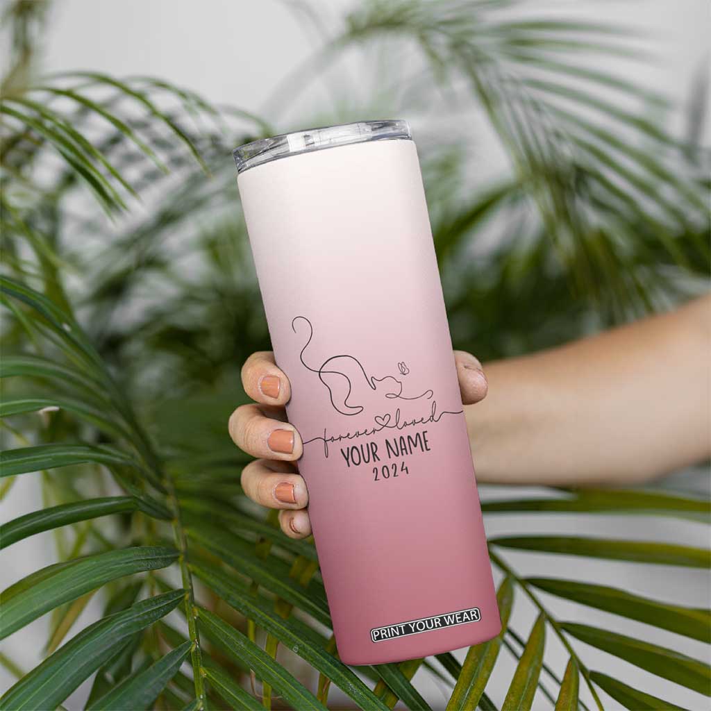 Personalized Cat Memorial Skinny Tumbler Custom Name Cat Loss Gift TB10 Print Your Wear