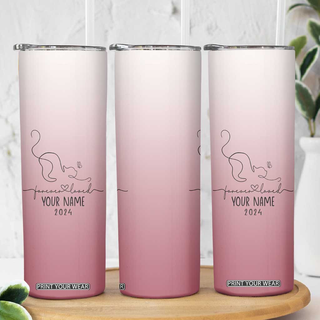 Personalized Cat Memorial Skinny Tumbler Custom Name Cat Loss Gift TB10 Print Your Wear